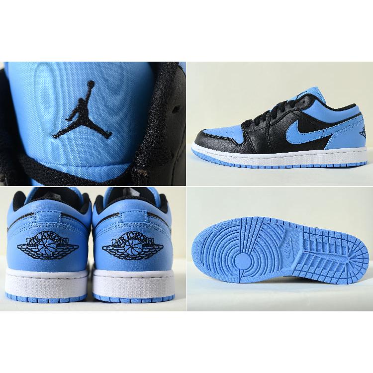 NIKE AIR JORDAN 1 LOW ナイキ エアジョーダン 1 ロー ユニバーシティブルー×ブラック 水色×黒 メンズ スニーカー 553558-041｜eco-styles-honey｜03