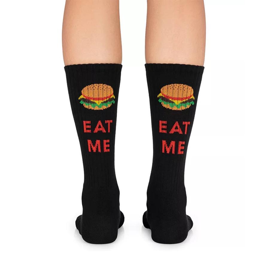 JIMMY LION Socks ソックス 靴下 ATHLETIC BURGER ハンバーガー ブラック 黒 ユニセックス メンズ レディース｜eco-styles-honey｜02