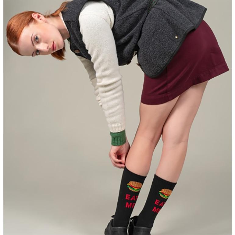 JIMMY LION Socks ソックス 靴下 ATHLETIC BURGER ハンバーガー ブラック 黒 ユニセックス メンズ レディース｜eco-styles-honey｜04