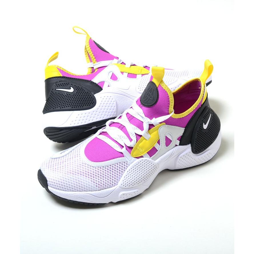 NIKE HUARACHE E.D.G.E TXT QS ナイキ ハラチ エッジ テキスタイル QS ホワイト×パープル×イエロー メンズ スニーカー｜eco-styles-honey