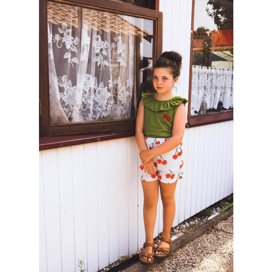 CarlijnQ カーラインク Cherry - collar tanktop wt embroidery