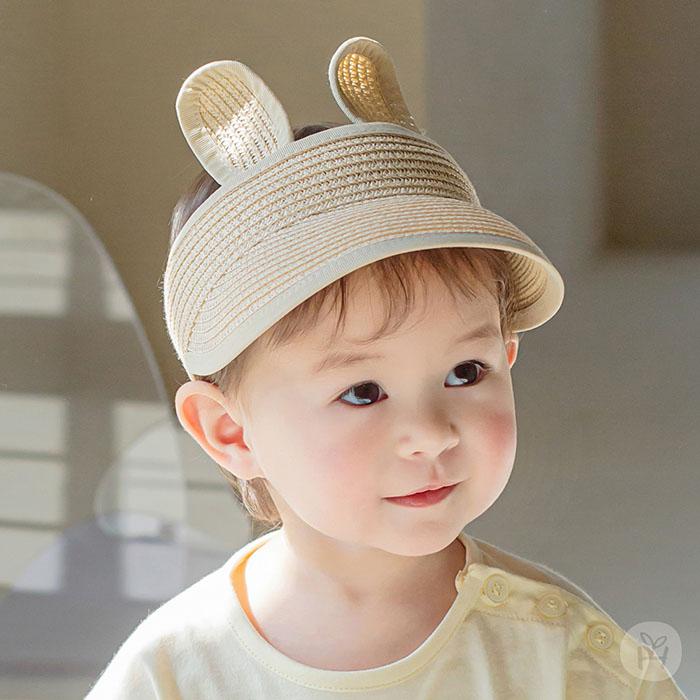 麦わら帽子 サンバイザー hat ウサギのみみ ベビー キッズ 0歳 1 麦わら帽子 サンバイザー hat ウサギのみみ ベビー キッズ 0歳 1