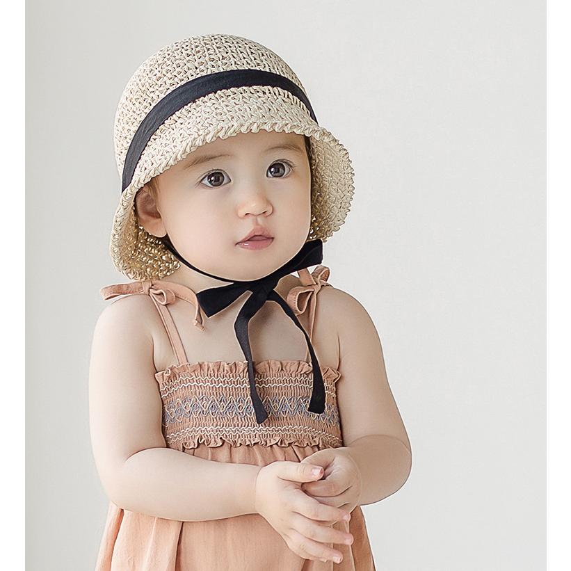 麦わら帽子 ストローハット 帽子 ベビー りぼん baby KIDS キッズ 子供