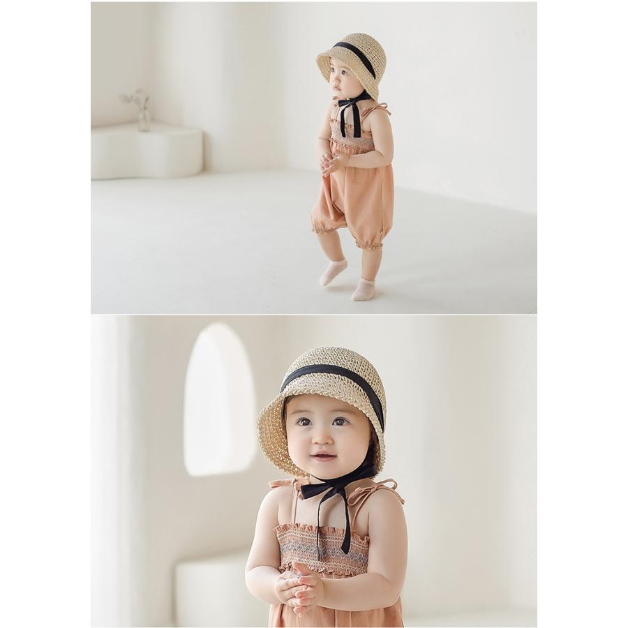 麦わら帽子 ストローハット 帽子 ベビー りぼん baby KIDS キッズ 子供 