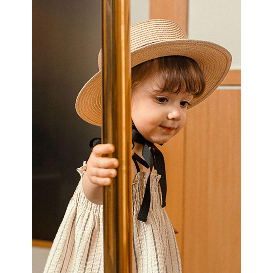 麦わら帽子 hat パナマ帽 ベビー キッズ 0歳 1歳 2歳 女の子