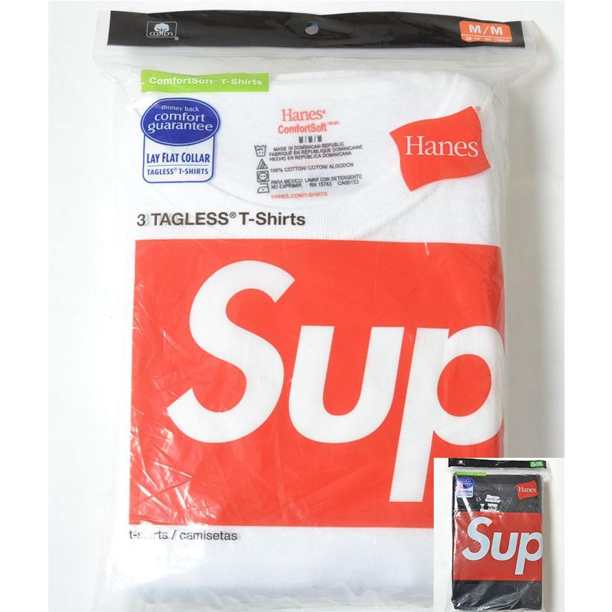 SUPREME/Hanes Tagless Tees(3Pack) シュプリームxへインズ Tシャツ 3枚入り 全2色 :s-2563