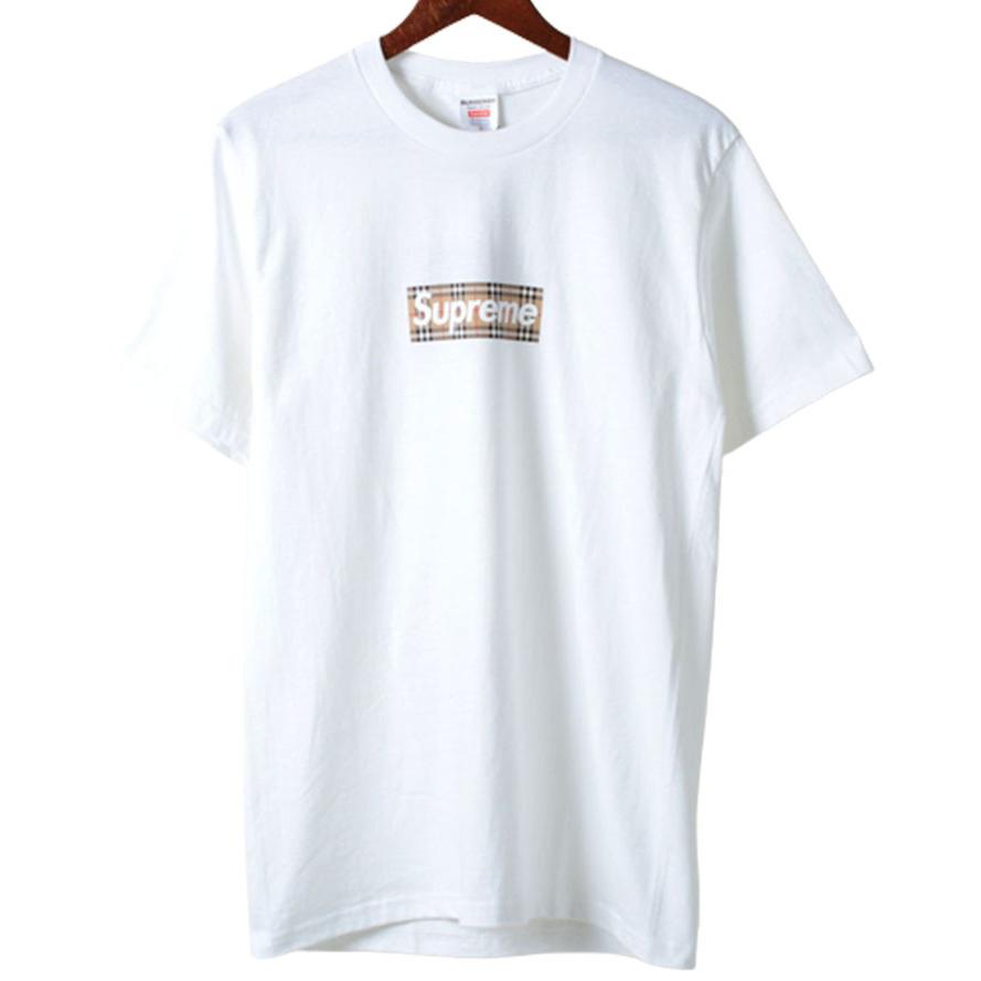 【並行輸入品】Supreme Burberry Box Logo Tee シュプリーム バーバリー ボックス ロゴ ティシャツ 半袖 全2色