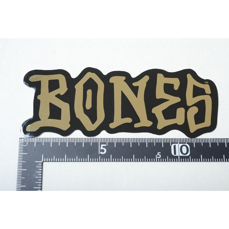 BONES スケートボードステッカー 1983年製 BONES STICKER ボーンズ スケート ステッカー ロゴ ゴールド×ブラック