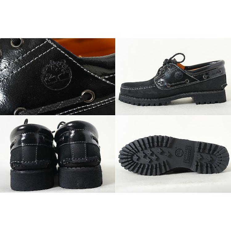 Timberland AUTHENTIC 3 EYE HANDSEWN BOAT SHOE ティンバーランド オーセンティック スリー アイ ハンドソーン モカシン シューズ スニーカー ブラック 黒 ヌバ｜eco-styles-honey｜02