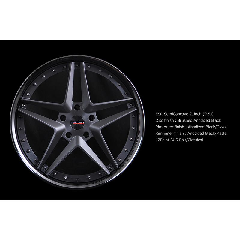 ハイパーフォージド ESR 22インチ×9.5J 5-100〜5-130 Sコンケイブ 
