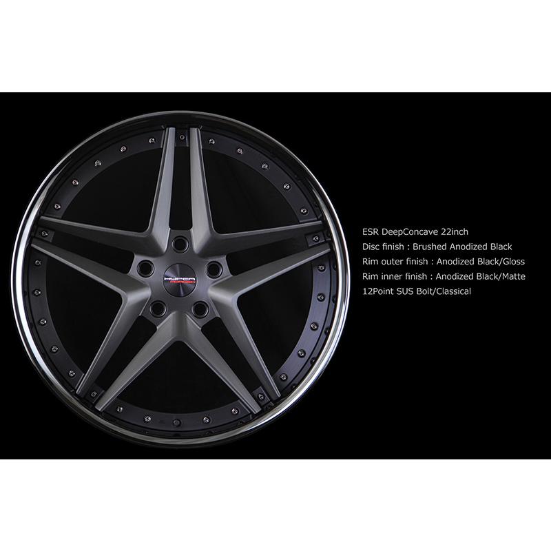 ハイパーフォージド ESR 22インチ×9.5J 5-100〜5-130 Dコンケイブ 