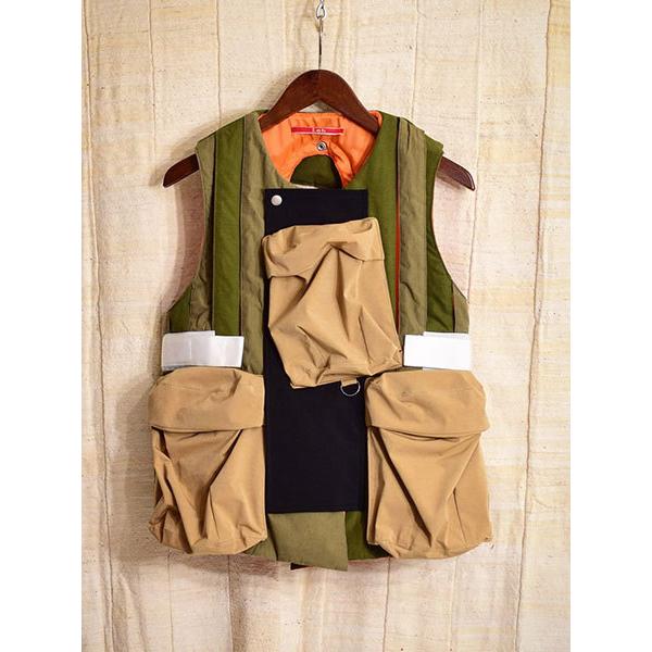 レー Leh ベスト ミリタリー QUILTING MILITARY CAGE レー Leh ベスト メンズ フリーサイズ カーキ トップス