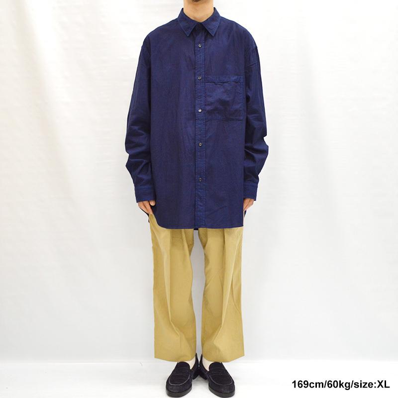 KUON レギュラーカラーシャツ KUON（クオン） 手刺し子ストライプ