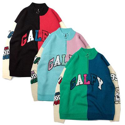 ガルフィー GALFY プカレッジセーター メンズ レディース L-XL ブラック/ブルー/グリーン クレイジーわんわん大学セーター -3