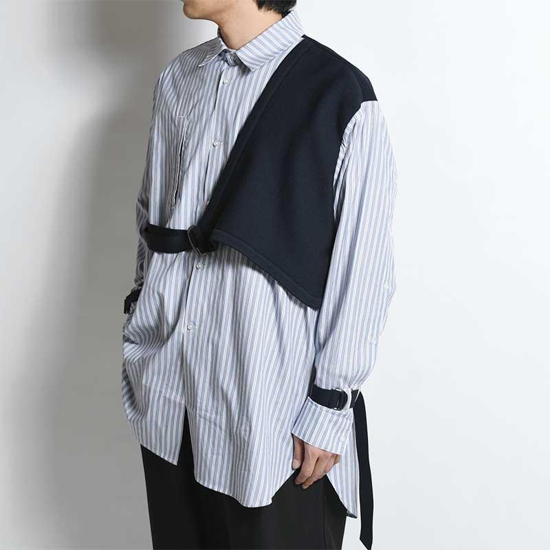 KOOI コーイ ニットレイヤードシャツ サイズ1-2 トップス 長袖 ストライプ KNIT BELTED STRIPE SHIRT