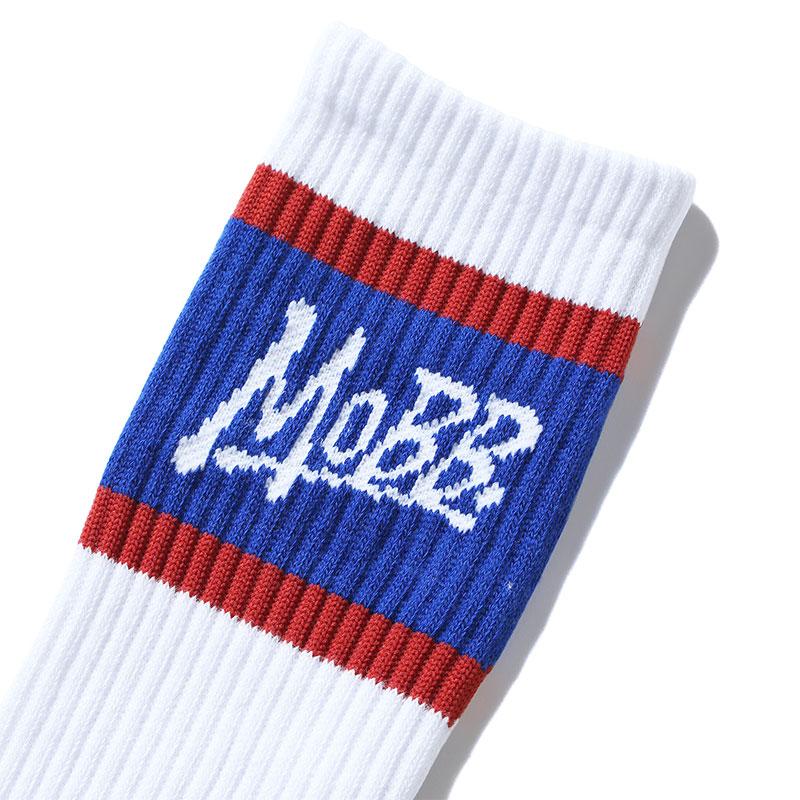 モブ MOBB ロゴ リブソックス メンズ レディース 男女兼用 ホワイト/ブルー OG SOCKS -BLUE-｜ecoandstyle｜03