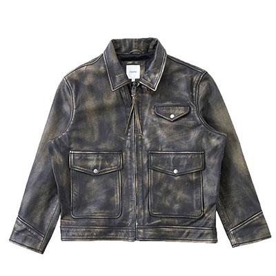 ファウンド FOUND レザー ジャケット アウター ブラック LEATHER POKET  