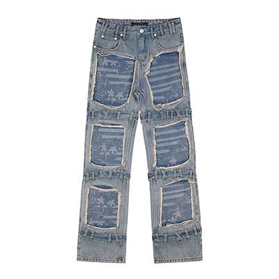 RACER WORLDWIDE ダメージデニム 28 RACER WORLDWIDE ダメージブルーデニム 28