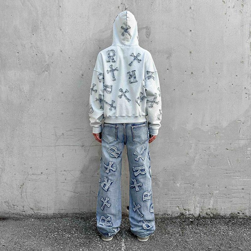 レーサーワールドワイド RACER WORLD WIDE デニムパンツ ブルー WASHED BLUE PATCH JEANS -LIGHT BLUE-｜ecoandstyle｜07