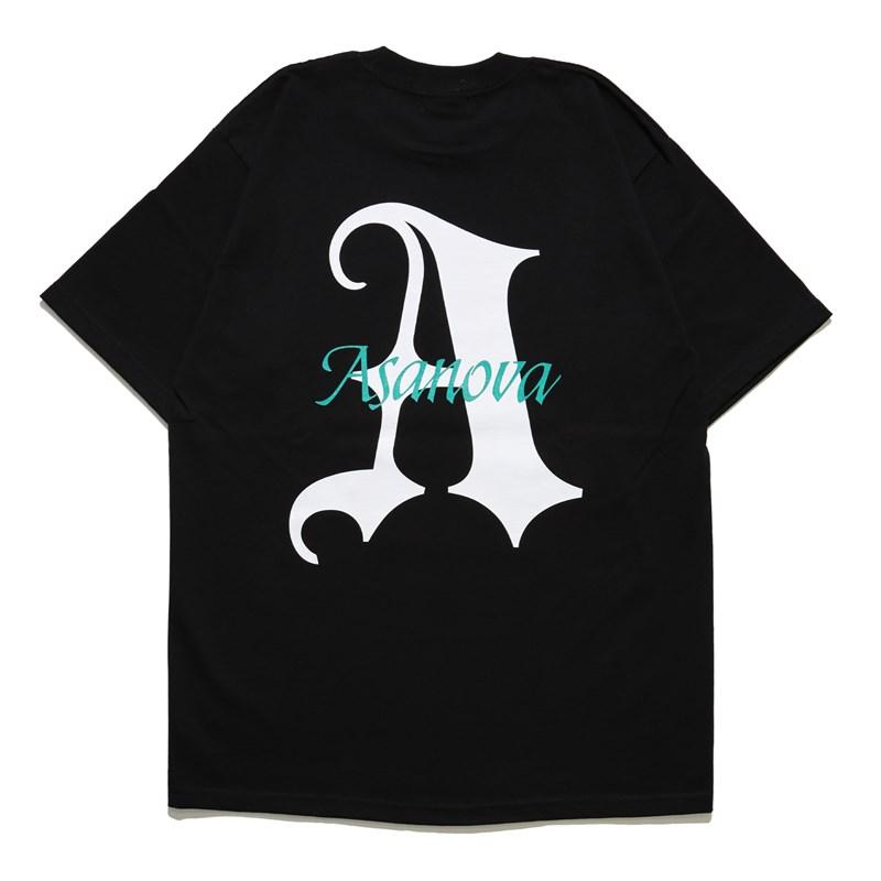 アサノヴァ Asanova Tシャツ M,L,XL,XXL,XXLサイズ ブラック/黒 トップス 半袖 クルーネック プリント オールドイングリッシュ BLACKLETTER TEE -BLACK-｜ecoandstyle｜02