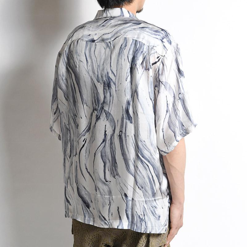 whowhat フーワット メンズ 柄シャツ トップス 半袖 ワイドシルエット サイズS-M ホワイト/白 BRUSH PRINT O/C SHIRT SHORT SLEEVE -WHITE-｜ecoandstyle｜05