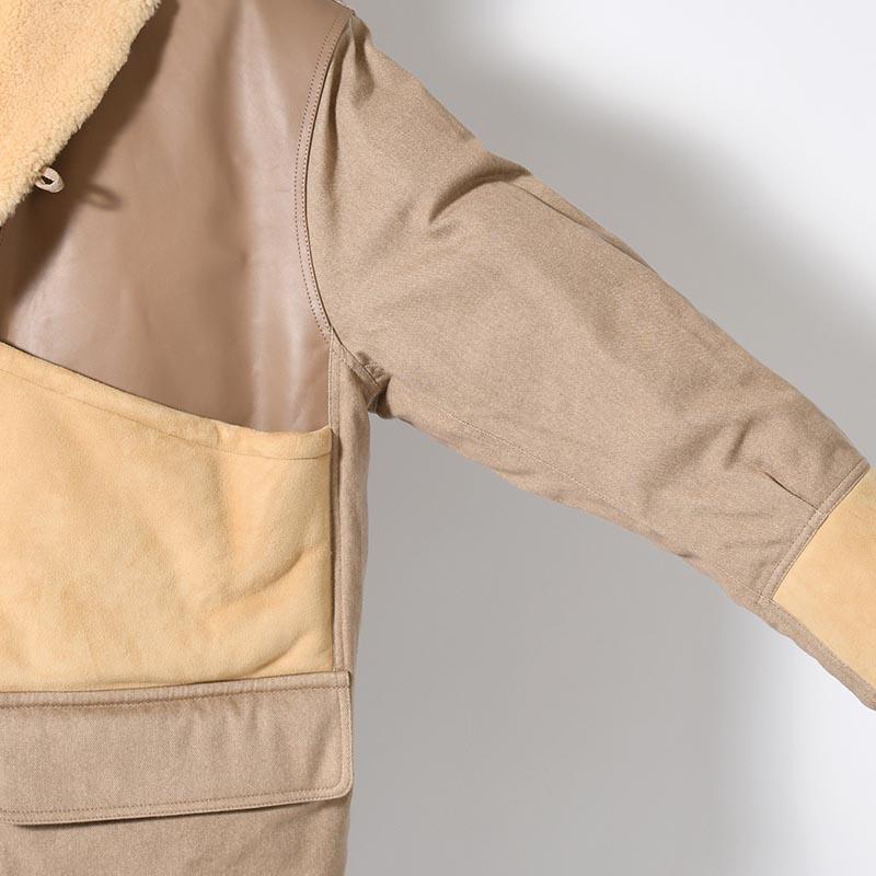 SEVEN BY SEVEN セブンバイセブン ムートンジャケット メンズ アウター レザージャケット ブルゾン 長袖 サイズS/M MOUTON COMBINATION JACKET -BEIGE-の画像