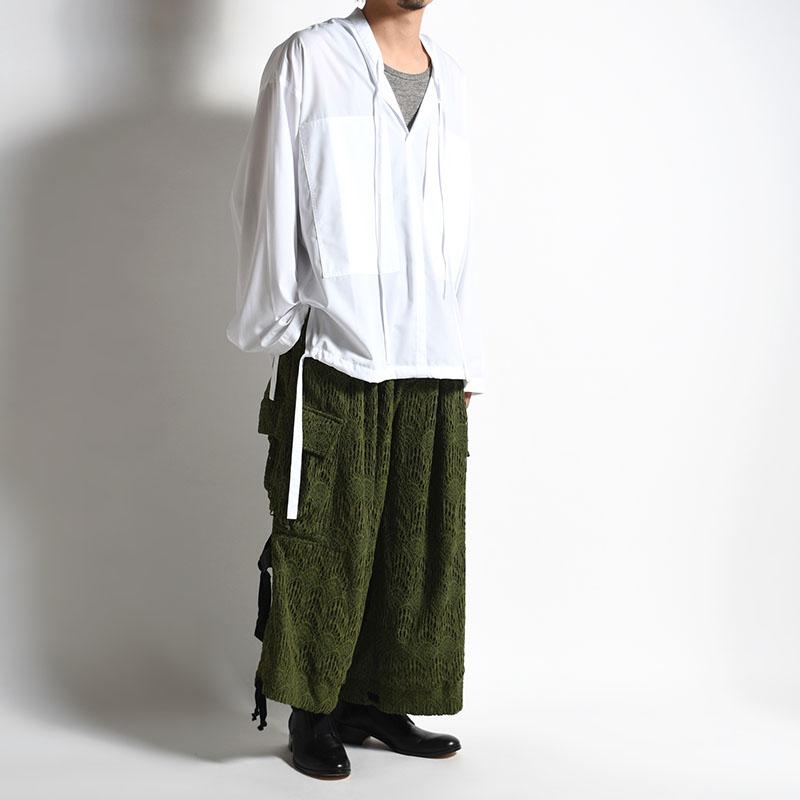 Leh レー スラックス メンズ ボトムス レースパンツ ワイドパンツ カーゴパンツ Sサイズ カーキ/緑 LACE X BAND WIDE SLACKS -KHAKI-｜ecoandstyle｜03