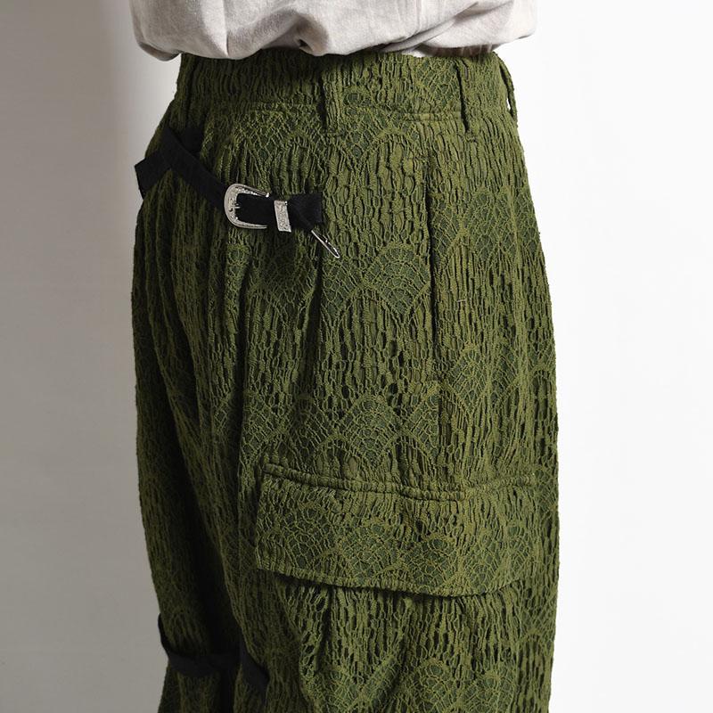 Leh レー スラックス メンズ ボトムス レースパンツ ワイドパンツ カーゴパンツ Sサイズ カーキ/緑 LACE X BAND WIDE SLACKS -KHAKI-｜ecoandstyle｜07