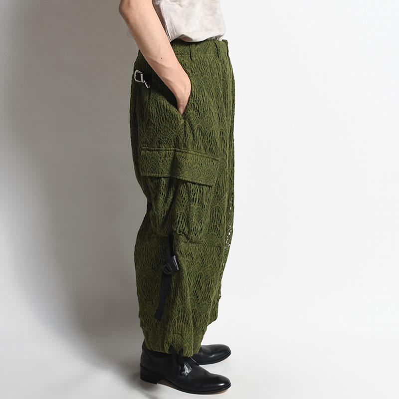 Leh レー スラックス メンズ ボトムス レースパンツ ワイドパンツ カーゴパンツ Sサイズ カーキ/緑 LACE X BAND WIDE SLACKS -KHAKI-｜ecoandstyle｜08