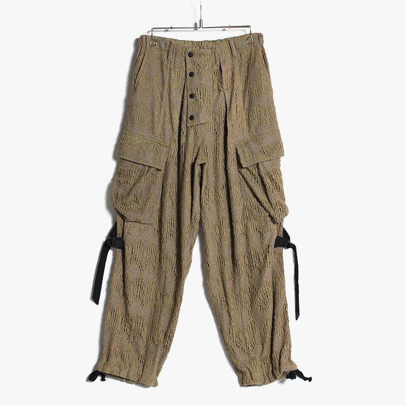 Leh レー カーゴパンツ メンズ ボトムス レースパンツ ワイドパンツ ボンテージパンツ Sサイズ ベージュ LACE BONDAGE CARGO PANTS -BEIGE-｜ecoandstyle｜11