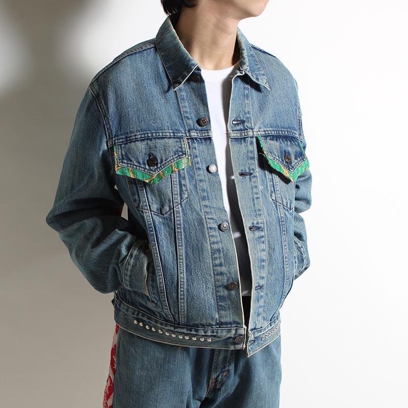 children of the discordance リメイクデニムジャケット サイズ2 長袖 ブルゾン Gジャン メンズ NY RE-PATCH WORK DENIM JACKET size:2 -BLUE A-の画像