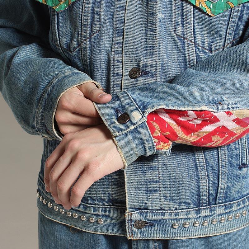 children of the discordance リメイクデニムジャケット サイズ2 長袖 ブルゾン Gジャン メンズ NY RE-PATCH WORK DENIM JACKET size:2 -BLUE A-の画像