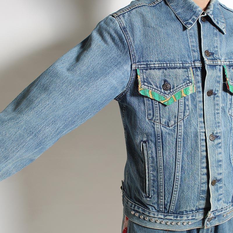 children of the discordance リメイクデニムジャケット サイズ2 長袖 ブルゾン Gジャン メンズ NY RE-PATCH WORK DENIM JACKET size:2 -BLUE A-の画像