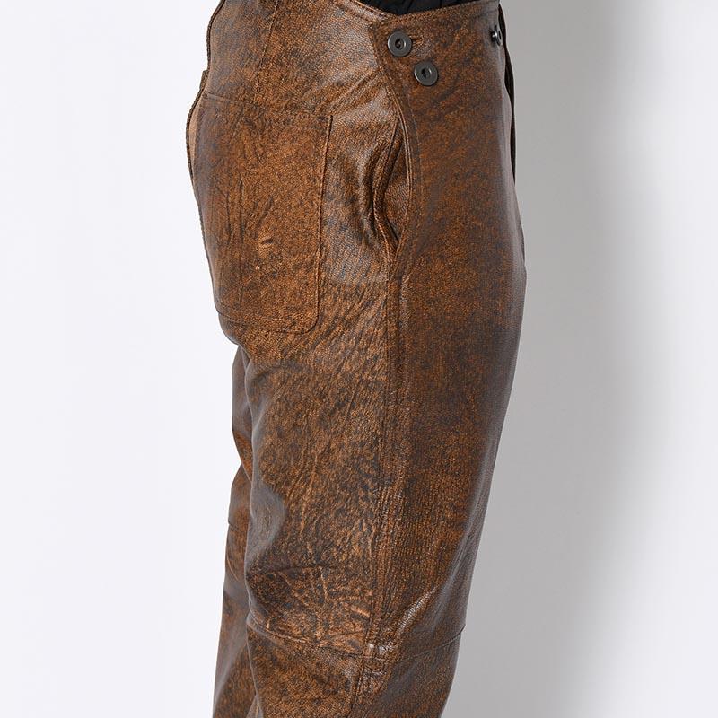 whowhat フーワット レザーパンツ ショルダーポーチ付き Mサイズ ボトムス LEATHER DETACHABLE POUCH PANTS -ANTIQUE PROCESSING BROWN-の画像