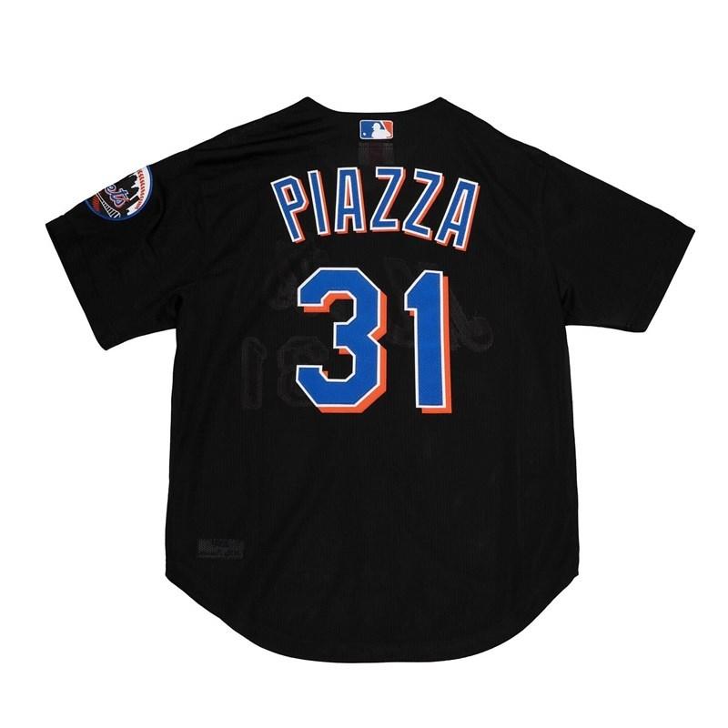 MITCHELL&NESS ミッチェルアンドネス トップス シャツ ユニフォーム ブラック MLB AUTHENTIC BP JERSEY BUTTON FRONT METS 2000 MIKE PIAZZA -BLACK-｜ecoandstyle｜02