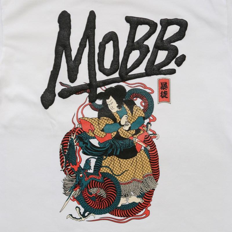 モブ MOBB Tシャツ M,L,XL ホワイト 白 カットソー 半袖 ロゴ クルーネック アート プリント JAPANESE ART T-SHIRT -WHITE-｜ecoandstyle｜04