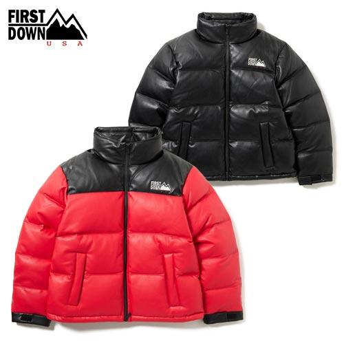 ファーストダウン FIRST DOWN バブル ダウンジャケット カラーレザー