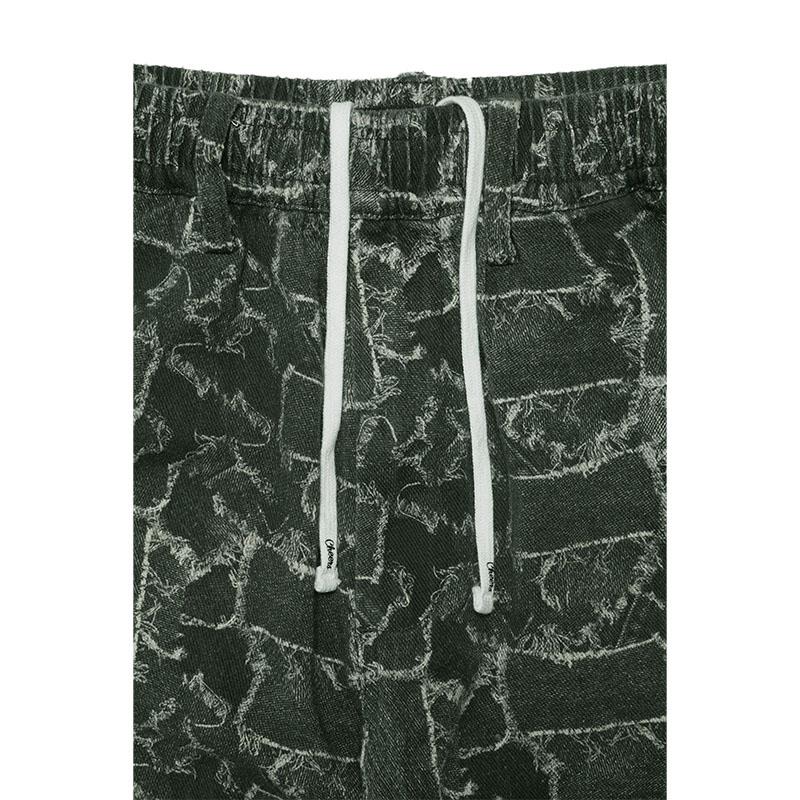 チアーズ Cheers パンツ ボトムス パッチワークデニム風 ブラック M-XL 