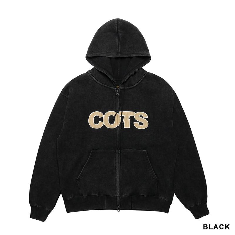 コッツ COTS フーディー パーカー ジップアップ ブラック/ピンク M-XL