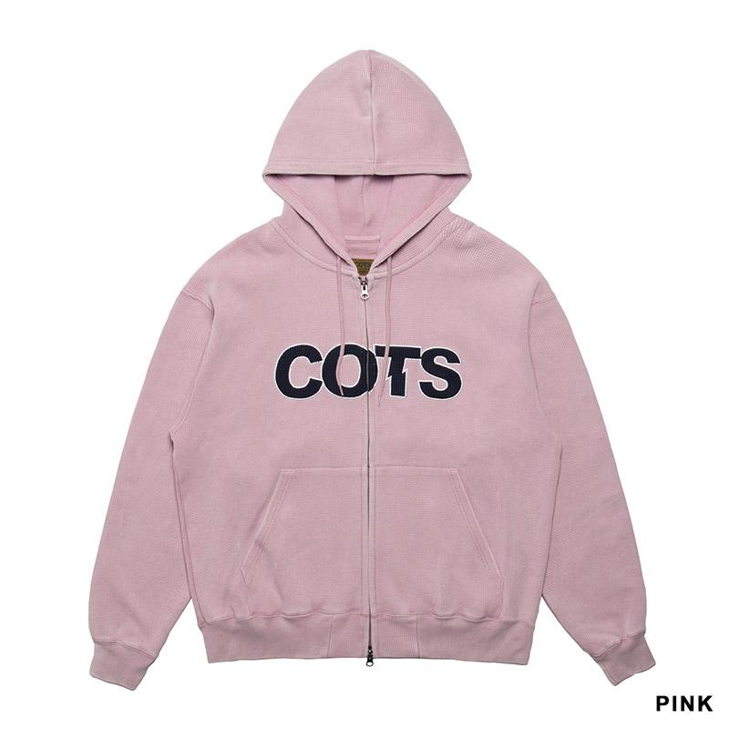 コッツ COTS フーディー パーカー ジップアップ ブラック/ピンク M-XL