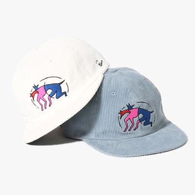 by Parra バイパラ 6パネルキャップ 帽子 コーデュロイ プリント