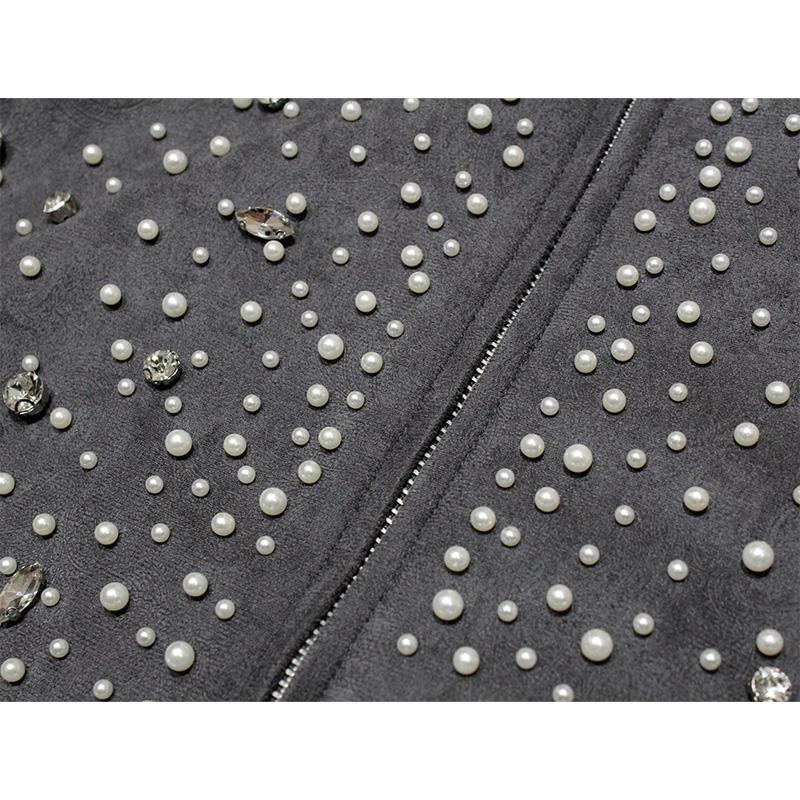 Birth Of Royal Child パーカー フーディー トップス 長袖 CASHEW FLOWER TEXTUREPEARL ZIPPER HOODIE -BLACK-の画像
