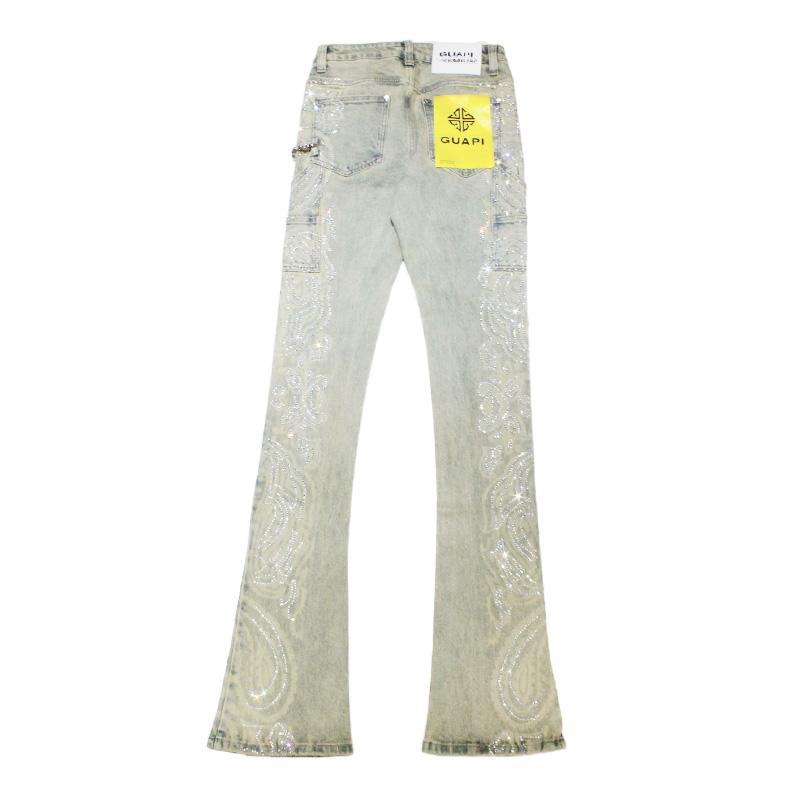 guapi グアピ yvngpatra着用 フレアデニム 28 廃盤 完売品最安 GUAPI(グアピ) フレアデニムパンツ インディゴ サイズ 28｜【公式