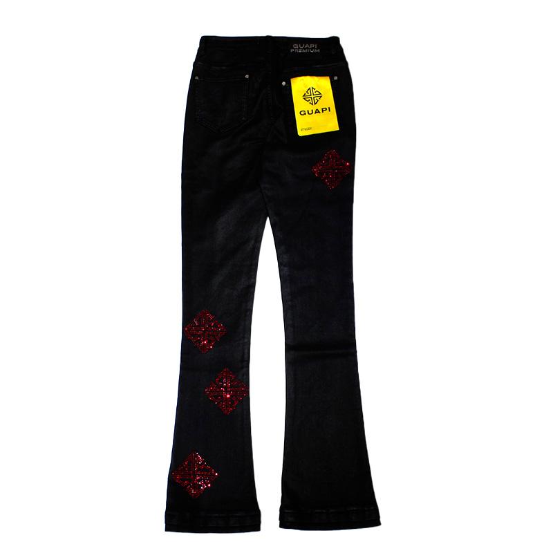 パンツ GUAPI EMBLLISHED DENIM GUAPI グアピ デニムパンツ ボトムス ロング OBSIDIAN BLACK ICON