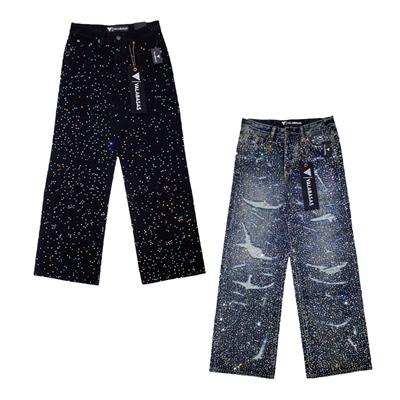 VALABASAS ヴァラバサス バギーパンツ 29-32インチ ブラック/黒 ブルー