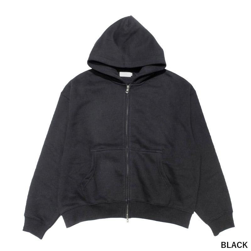CONTEMPORARY & STREET ジップアップフーディ S,M,Lサイズ ブラック/黒