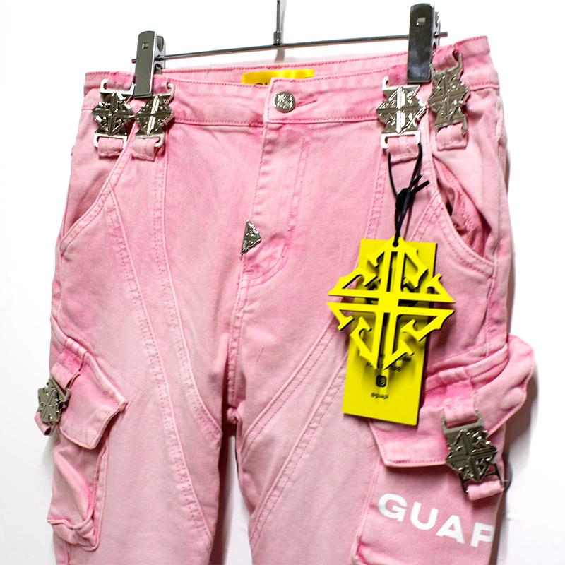 GUAPI グアピ フレアスキニーデニムパンツ 28,30,32インチ ピンク