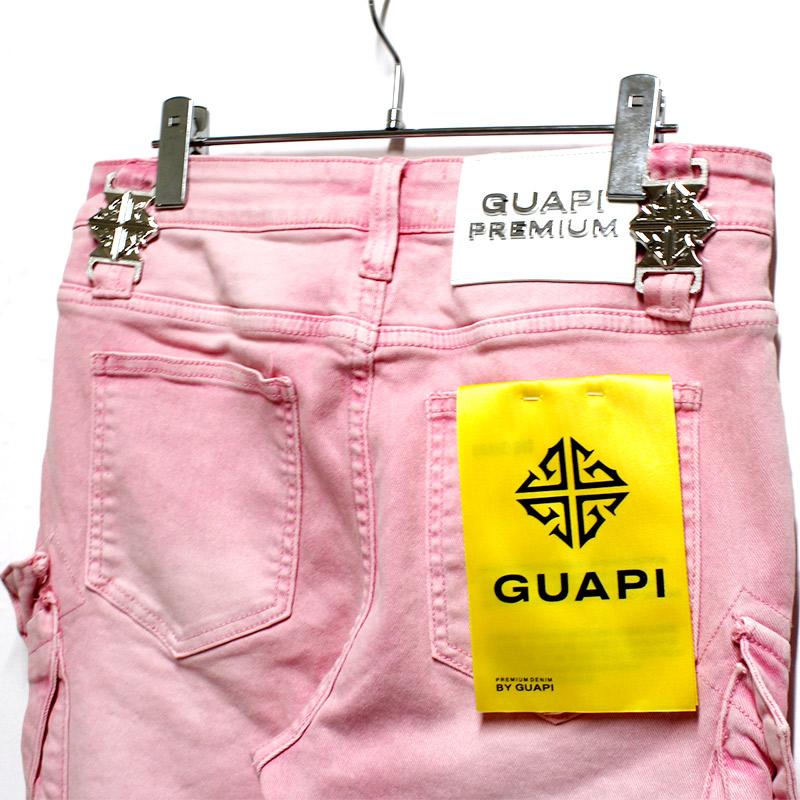 GUAPI グアピ フレアスキニーデニムパンツ 28,30,32インチ ピンク