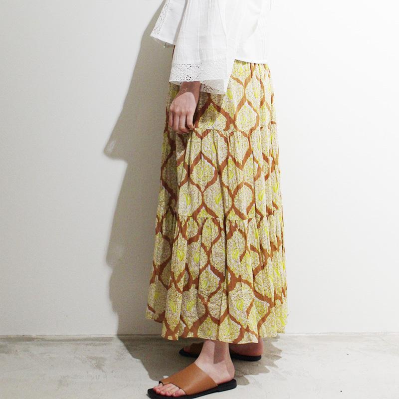 SARA MALLIKA/ロングスカート/コットン/総柄/ブラック/020301336