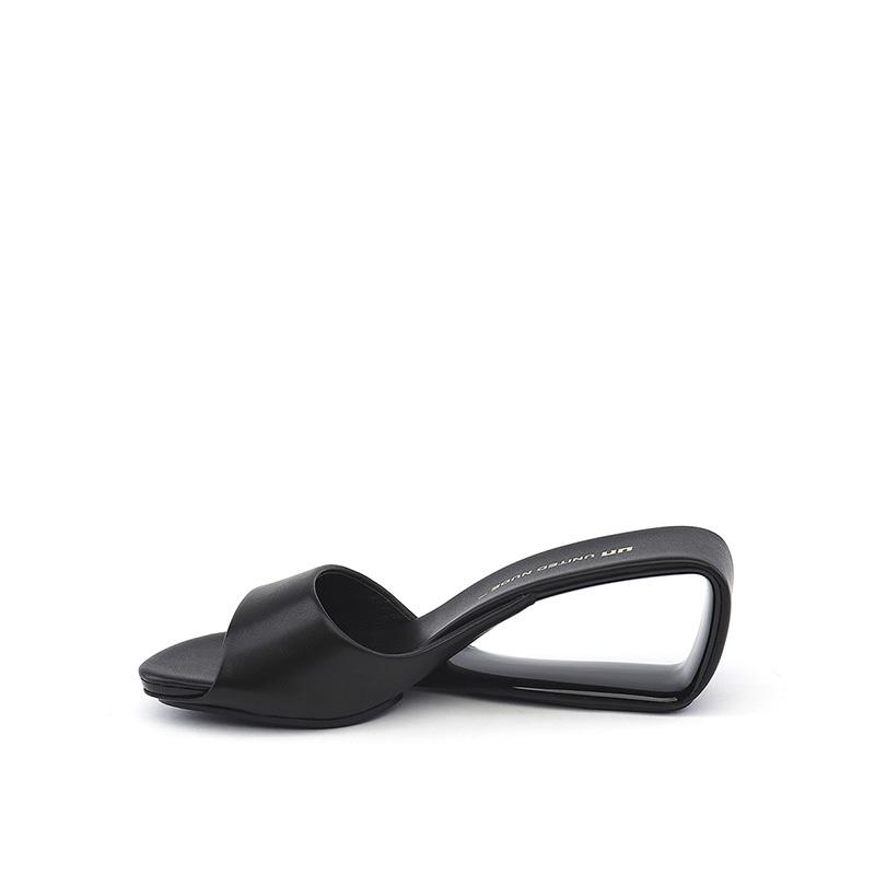 UNITED NUDE 黒 レザー ミュール ヒール約10cm UNITED NUDE 黒 レザー ミュール ヒール約10cm UNITED NUDE 黒